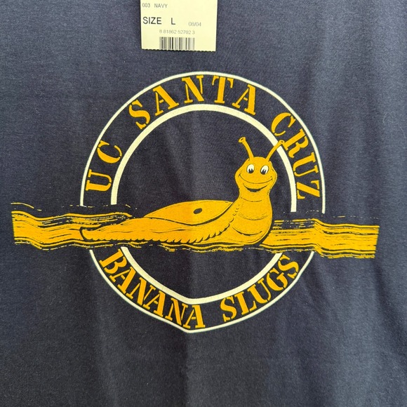 VTG UC Santa Cruz Banana Slugs Shirt Large 90s‎ Pulp Fiction Travolta RARE NEW - Picture 2 of 10